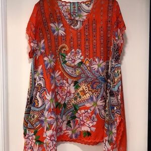 JOHNNY WAS Silk Top Sz XL
